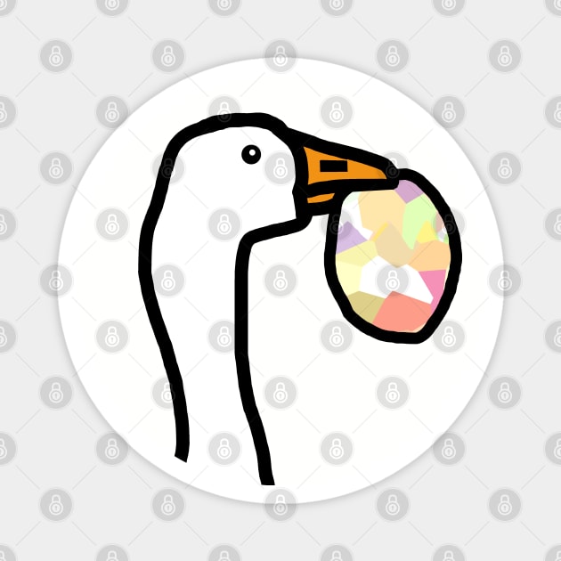 Portrait of a Goose Stealing an Easter Egg Magnet by ellenhenryart